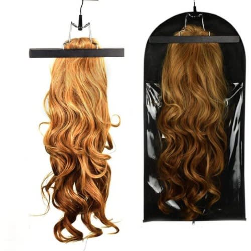 Wig Storage Bag With Zipper And Hanger - Black