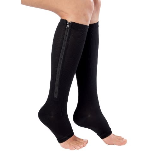 Zip-up Compression Socks S/m - Black