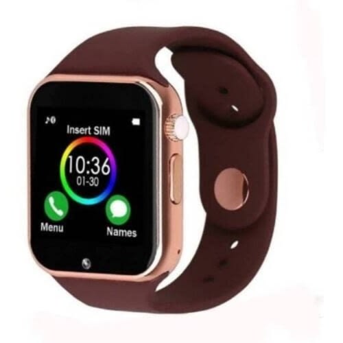 A1 Smartwatch With Sim And Memory Card Slot -Brown