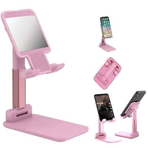 Mobile Phone, Tablet Foldable Holder - Adjustable Aluminum Alloy Table Desktop