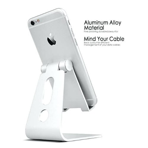 Portable Cell Phone Stand For Desktop Phone Holder - White