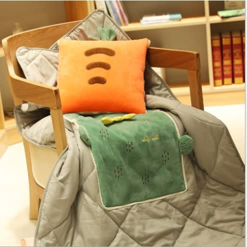 Convertible 2 In 1 Pillow & Duvet - Carrot Design