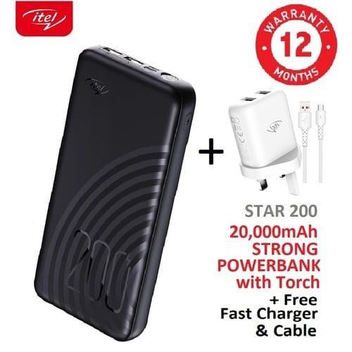 Torchlight Power Bank + Free Fast Charger -20000mAh