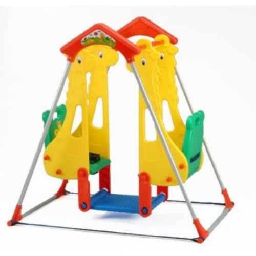 Indoor And Outdoor Kid's Twin Giraffe Plastic Swing