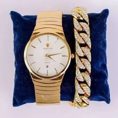 Men's Wristwatch With Bracelet - Gold
