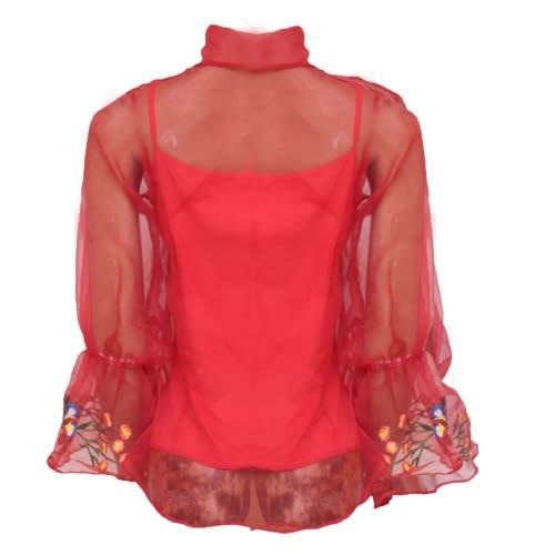 Organza Self Tie Neck Shirt With inner Spaghetti