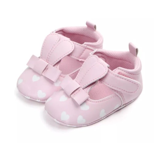 Newborn Baby Girls Princess Bowknot Shoes - Pink