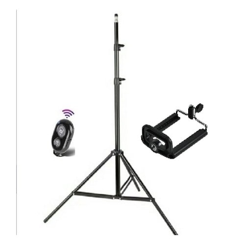 210CM Tripod Stand For Reflectors, projectors/photo Studio + Remote & Phone Holder