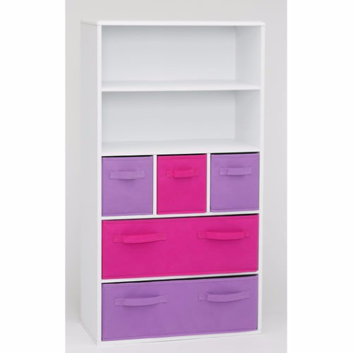 47.3-Inch Bookcase - White & Pink