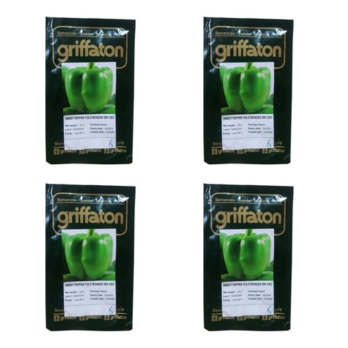 Yolo Wonder F1 Hybrid Green Bell Pepper Seeds -25 Grams 4 Packs