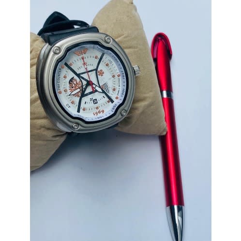 Leather Wristwatch - Black