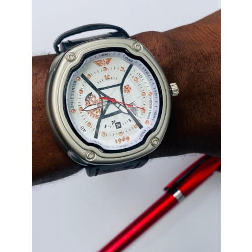Leather Wristwatch - Black