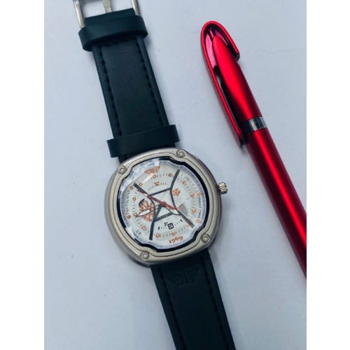 Leather Wristwatch - Black