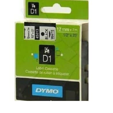 Cartridge Dymo 12mm Black And White Label Printer Cassette