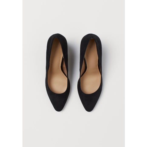 Block Heeled Pumps - Black