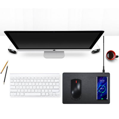 Mouse Pad With Inbuilt Wireless Charging-black
