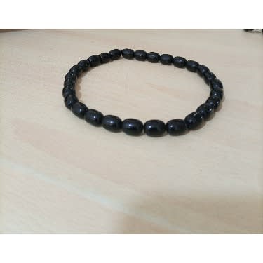 Unisex Elastic Stone Bold Bead Choker Neckpiece - Black