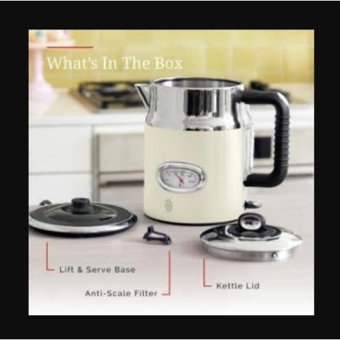 Vintage Retro Cream 1.7L Classic Noir Cordless Electric Jug Kettle - 2400W