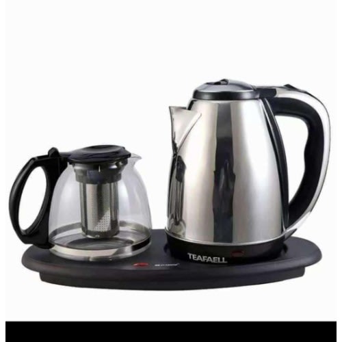 Teafaell Electric 2-in-1 Stainless Steel  Tea Maker & Kettle With Glass Jar