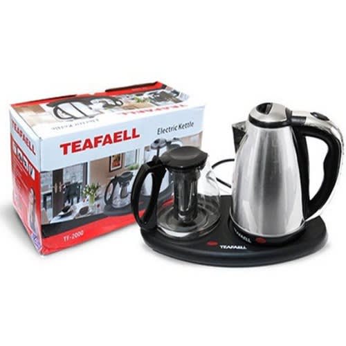 Teafaell Electric 2-in-1 Stainless Steel  Tea Maker & Kettle With Glass Jar