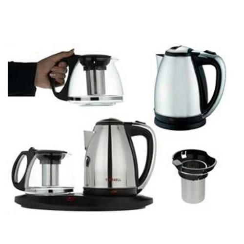Teafaell Electric 2-in-1 Stainless Steel  Tea Maker & Kettle With Glass Jar