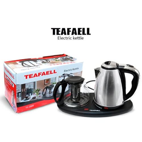 Teafaell Electric 2-in-1 Stainless Steel  Tea Maker & Kettle With Glass Jar