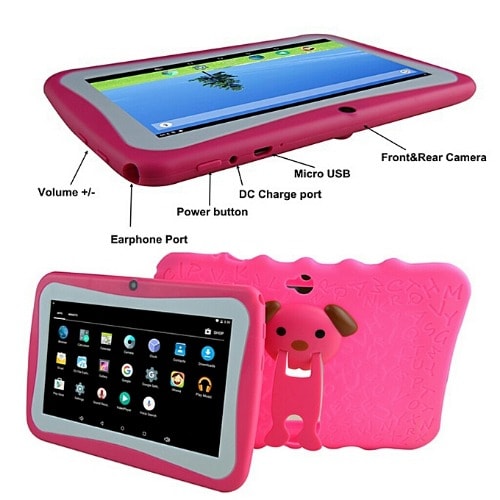 K89 7" Kids Educational Tablet - 1GB RAM + 16GB ROM - 3000mAh - Wifi -Pink