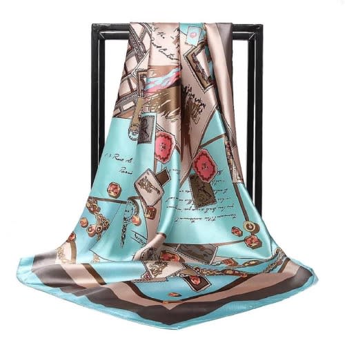 Vintage Stamp Pattern Silk Scarf