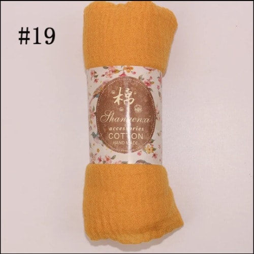 Plain Cotton Handmade Scarf - Yellow