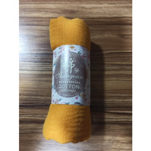 Plain Cotton Handmade Scarf - Yellow