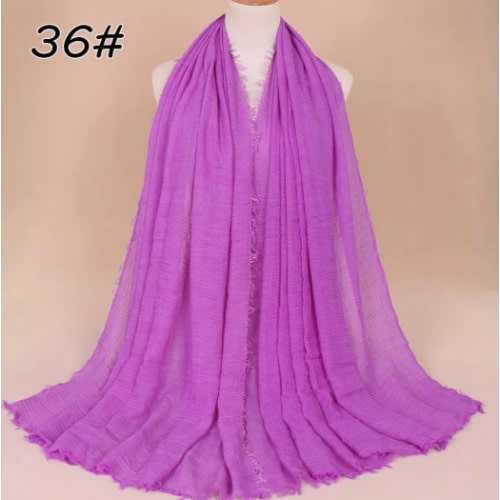 Plain Cotton Handmade Scarf - Purple