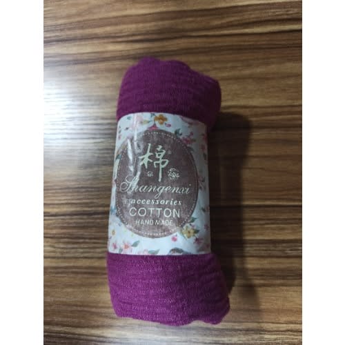 Plain Cotton Handmade Scarf - Purple
