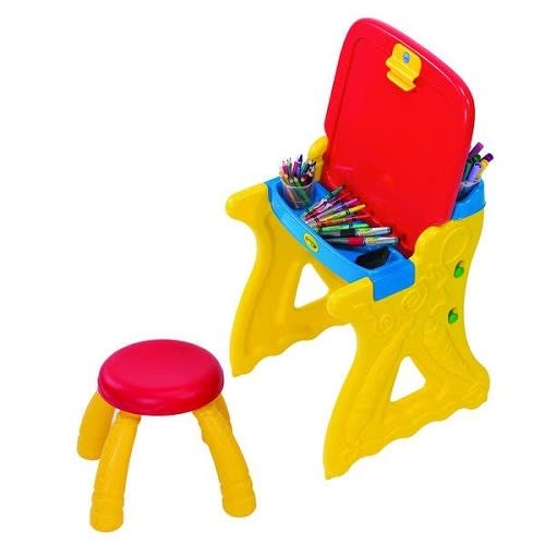 Crayola Play 'n Fold 2-in-1 Art Studio Easel Desk With Stool & Storage