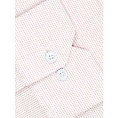 Fitted Pink Fine Stripe Dual Cuff Shirt
