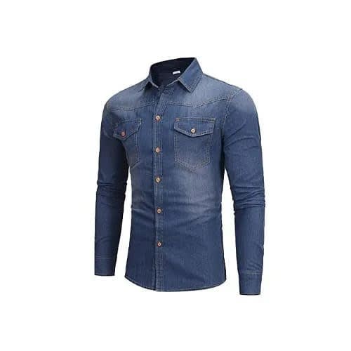 Fashion Front Casual Denim Shirts - Blue