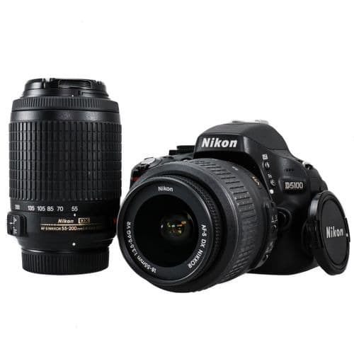 D5100 Dslr Camera + 18 - 55mm & 55-200 Lens