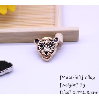 Shirt Collar Leopard Brooch Pin Men Women Lapel Accessories (1 Pair)  - Gold.