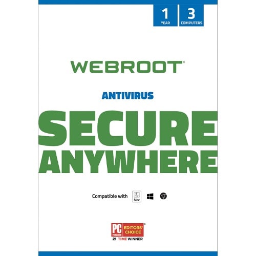 Webroot Antivirus Software 2022 - 3 Device - 1 Year For PC/MAC