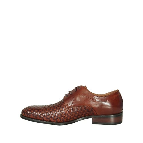 Men’s Smartly Matted Patterned Lace Up Shoe-brown. Msh-4715