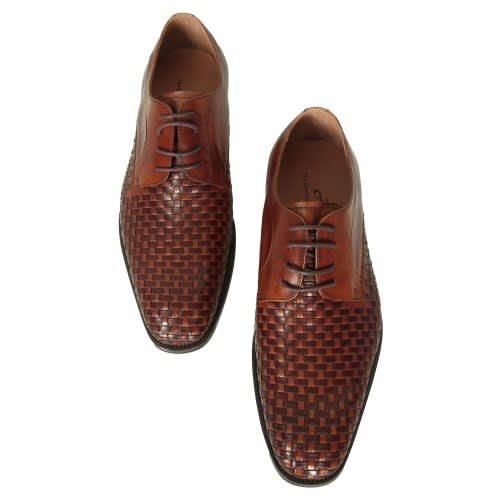 Men’s Smartly Matted Patterned Lace Up Shoe-brown. Msh-4715