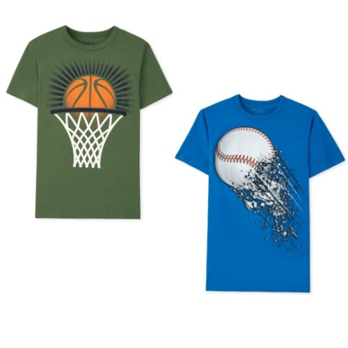 2 In 1 Boys Baseball And Basketball Net Graphic T-shirt