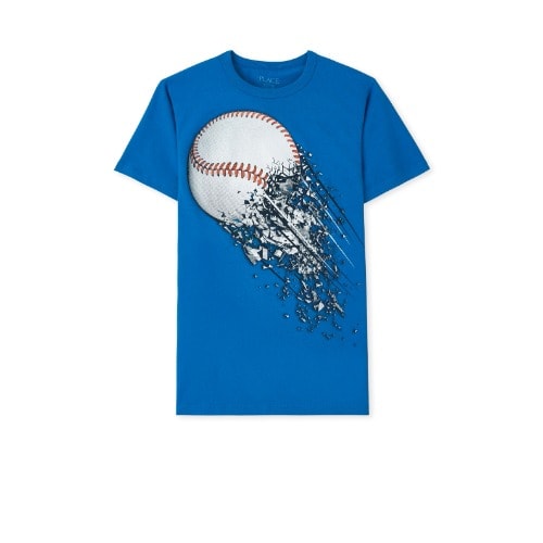 2 In 1 Boys Baseball And Basketball Net Graphic T-shirt