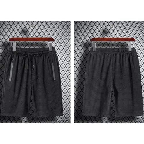 Breathable Black Zipper Shorts