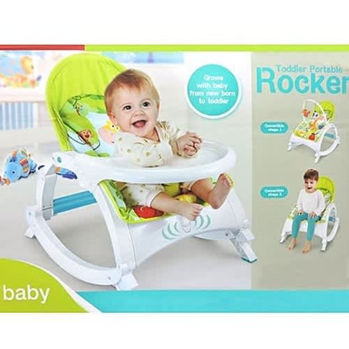 Deluxe 3 In 1 Baby To Toddler Rocker Chair Removable Dinning Tray