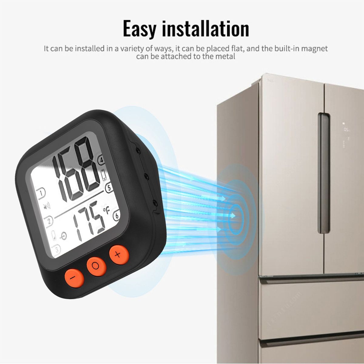Smart Meat Thermometer With 4 Probes Digital LCD Display
