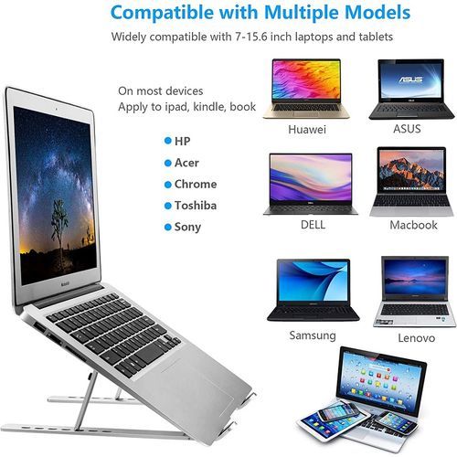 Aluminium Laptop Holder Riser Computer Stand (silver)