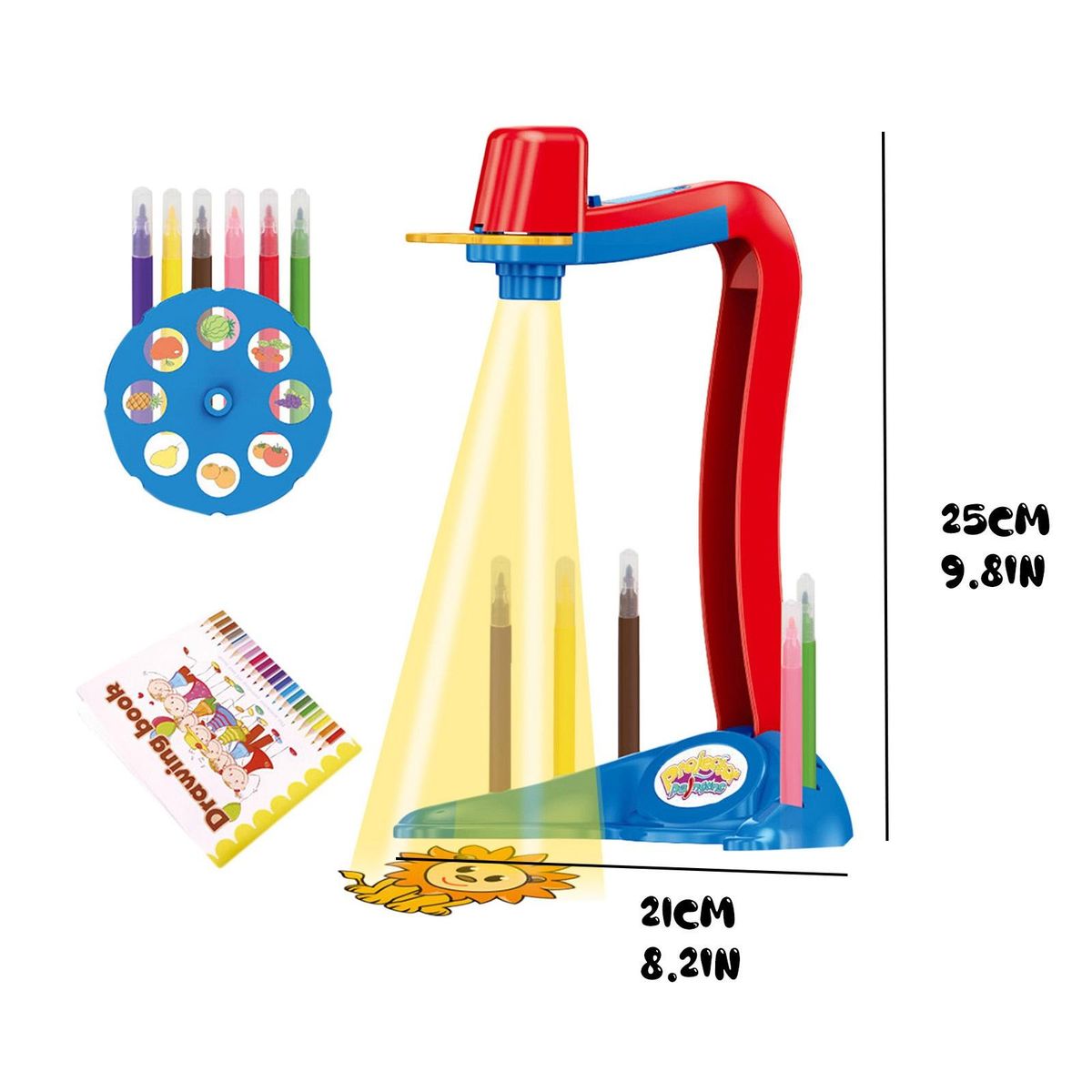Kids Smart Projector Desk with Light Brush Learning Painting Machine Kids Early Learning Educational Toy Drawing(B)