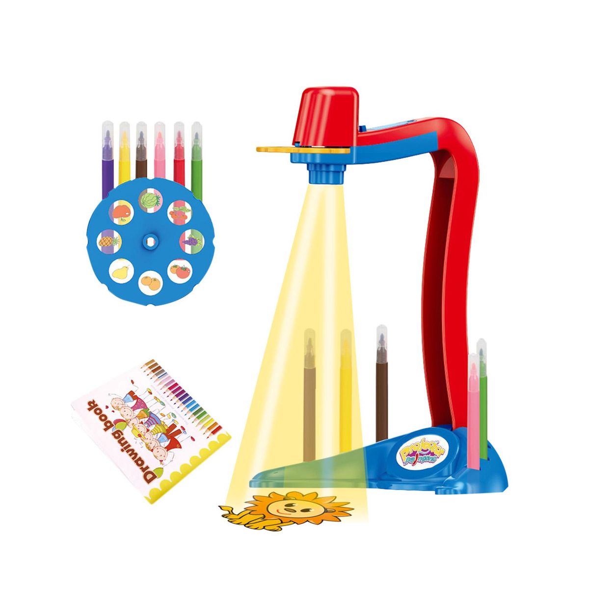 Kids Smart Projector Desk with Light Brush Learning Painting Machine Kids Early Learning Educational Toy Drawing(B)