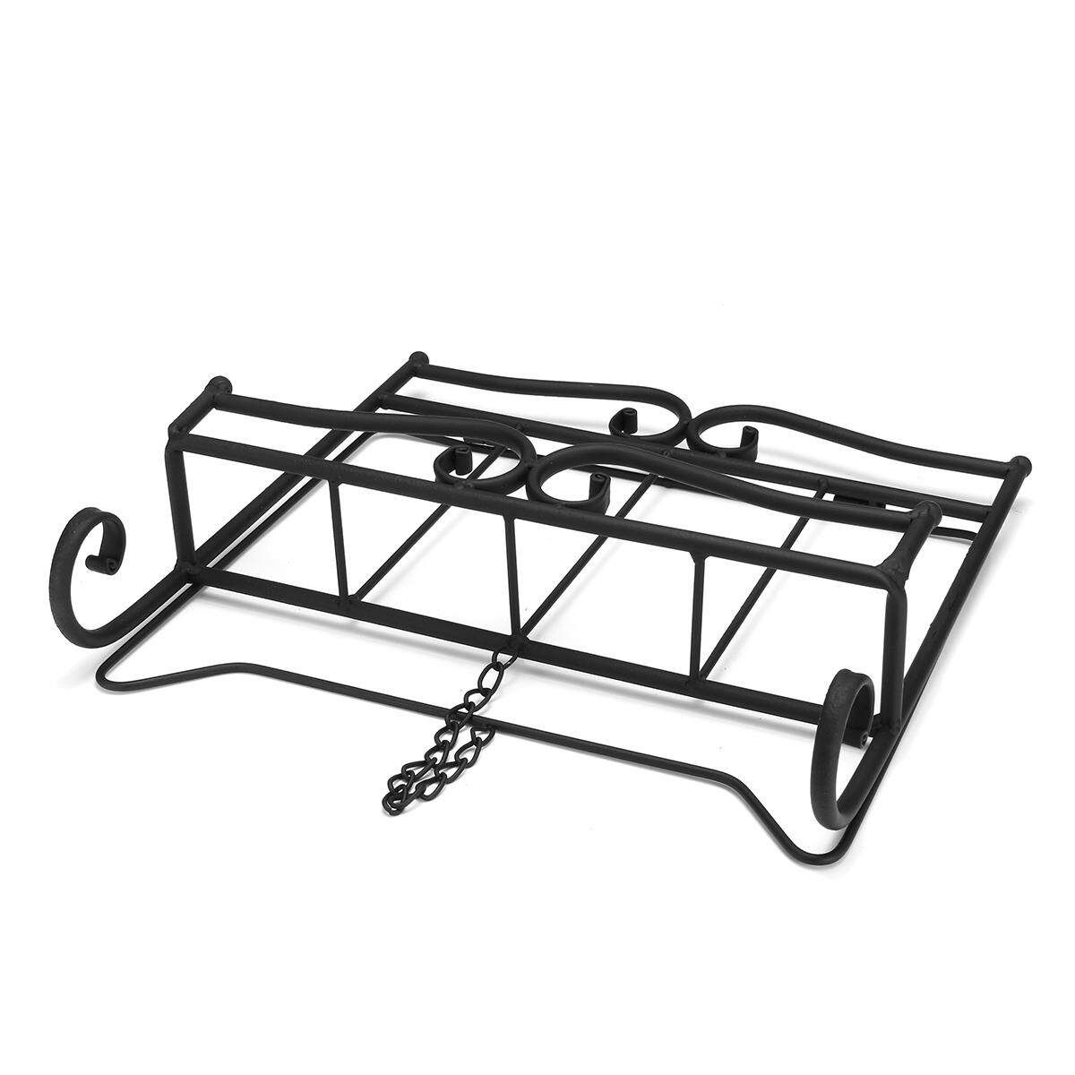 Country Iron Scroll Recipe Holder Book Stand With Metal Weights 36.5cm(W) Black Black