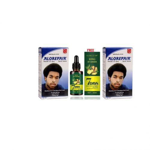BALD & HAIR LOSS 100% TREATMENT 2pacs + 1 Free 7Days King Of Ginger Hair Growth Oil